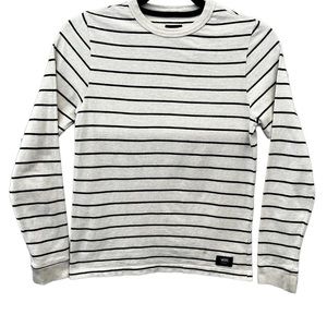 Van’s Long Sleeve Shirt, Beige with Black Stripes, Skateboarding/Streetw…